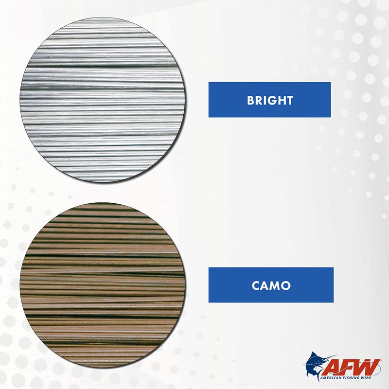 AFW #8 Tooth Proof Stainless Steel Single Strand Leader Wire, 86 lb Test, Camo, 231.25ft - Image 3